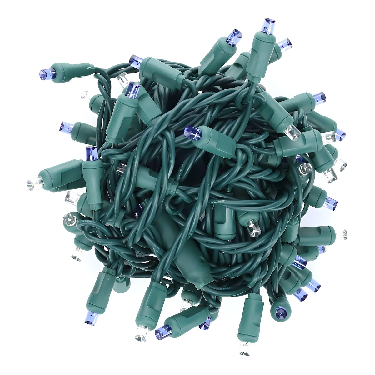 70 5mm Blue Cool White LED Christmas Lights 4’’ Spacing - Christmas Lights