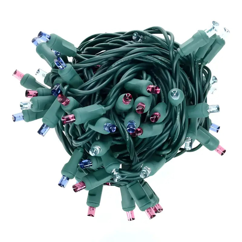 70 5mm ColorSplash Stardust Blue Purple Teal DreamSpark Slow Fade LED Christmas Lights 4’’ Spacing - Christmas Lights
