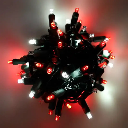 70 5mm Red Cool White DreamSpark Slow Fade LED Christmas Lights 4’’ Spacing - Christmas Lights
