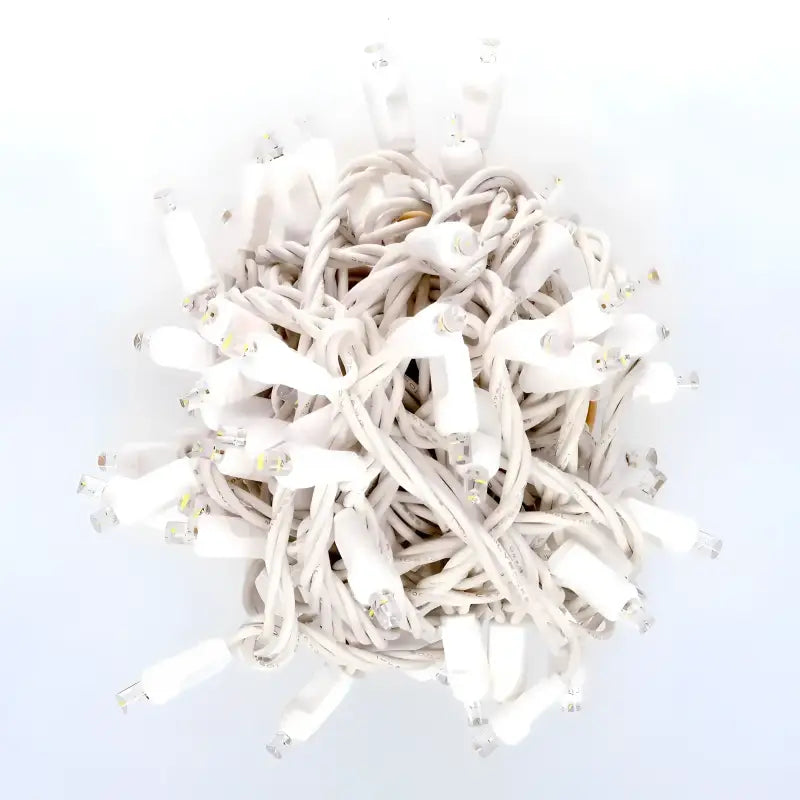 70 5mm Warm White DreamSpark Slow Fade LED Christmas Lights 4’’ Spacing White Wire - Christmas Lights