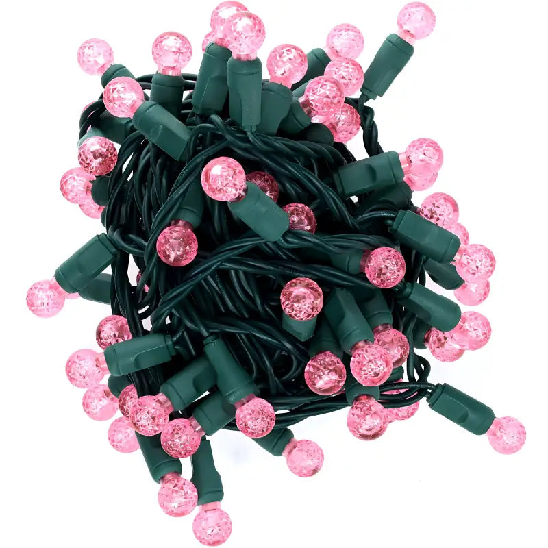 70 G12 Pink LED Christmas Lights 4’’ Spacing - Christmas Lights