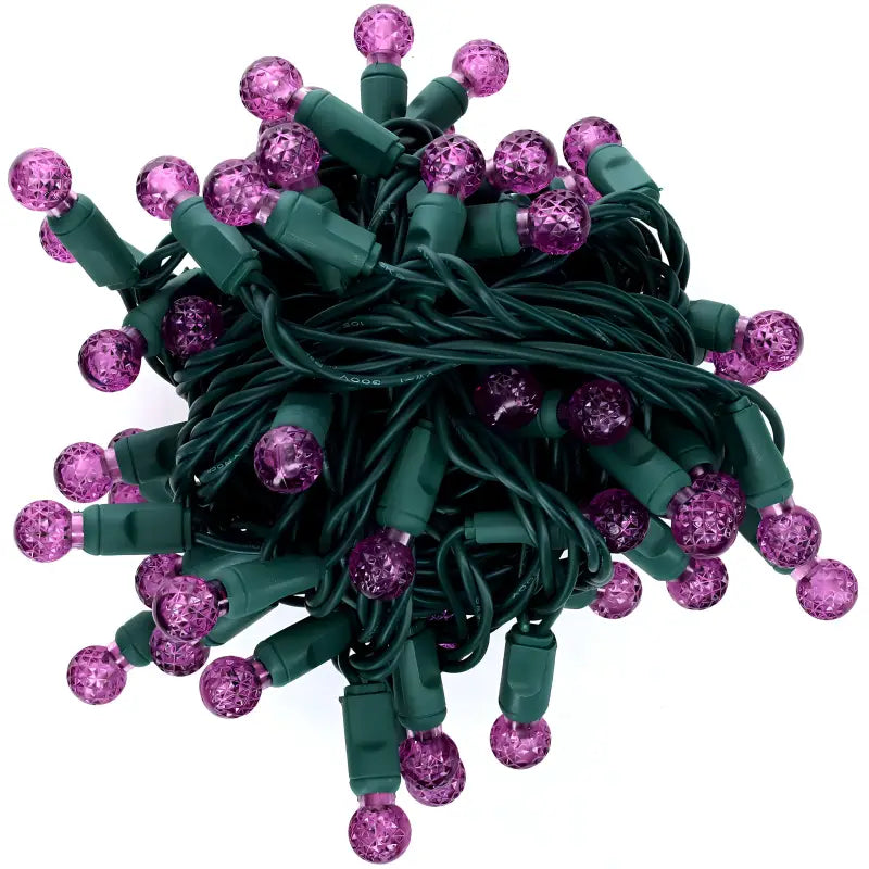 70 G12 Purple LED Christmas Lights 4’’ Spacing - Christmas Lights