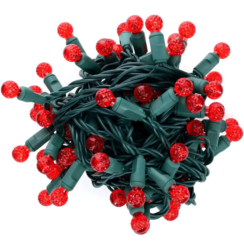70 G12 Red LED Christmas Lights 4’’ Spacing - Christmas Lights