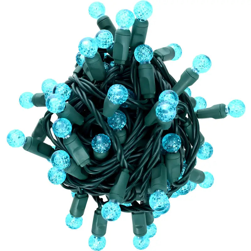 70 G12 Teal LED Christmas Lights 4’’ Spacing - Christmas Lights