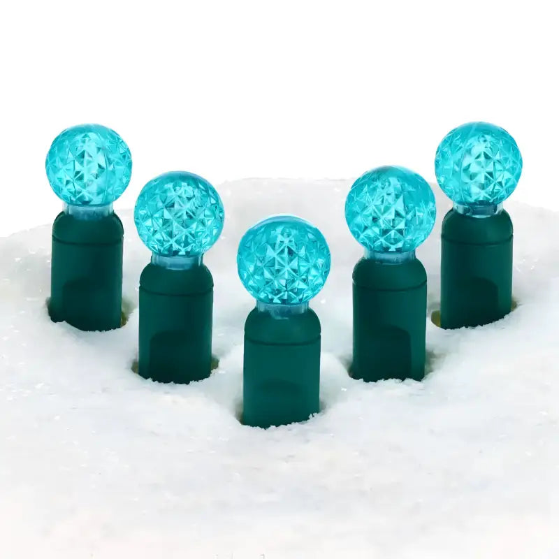 70 G12 Teal LED Christmas Lights 4’’ Spacing - Christmas Lights