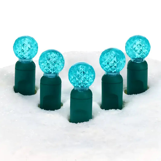70 G12 Teal LED Christmas Lights 4’’ Spacing - Christmas Lights