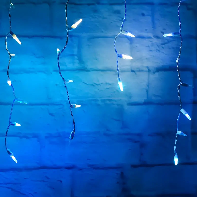 70 M5 Arctic Blue Cool White Teal DreamSpark Slow Fade LED Icicle Lights Christmas Lights