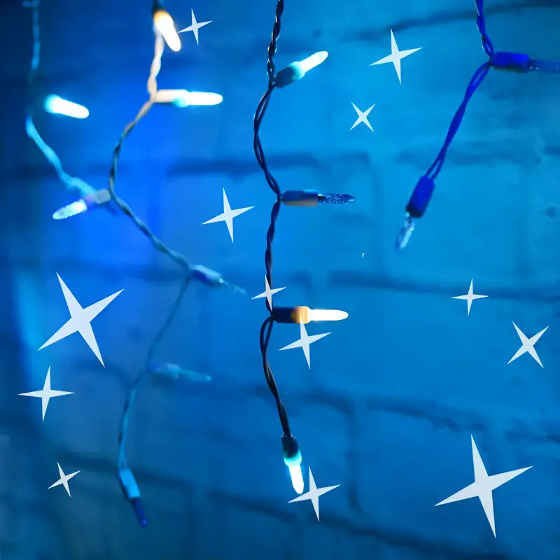70 M5 Arctic Blue Cool White Teal DreamSpark Slow Fade LED Icicle Lights Christmas Lights