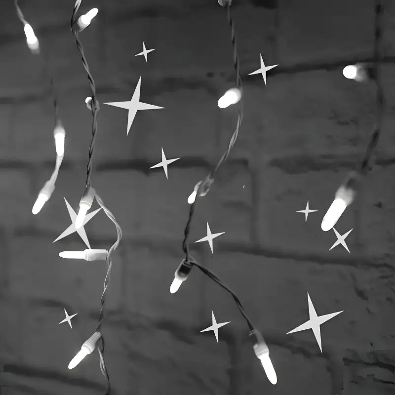 70 M5 Cool White Twinkle LED Icicle Lights Christmas Lights