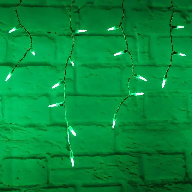 70 M5 Green LED Icicle Lights - Christmas Lights