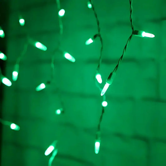 70 M5 Green LED Icicle Lights - Christmas Lights