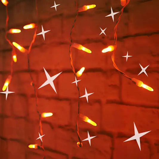 70 M5 Orange DreamSpark Slow Fade LED Icicle Lights - Christmas Lights