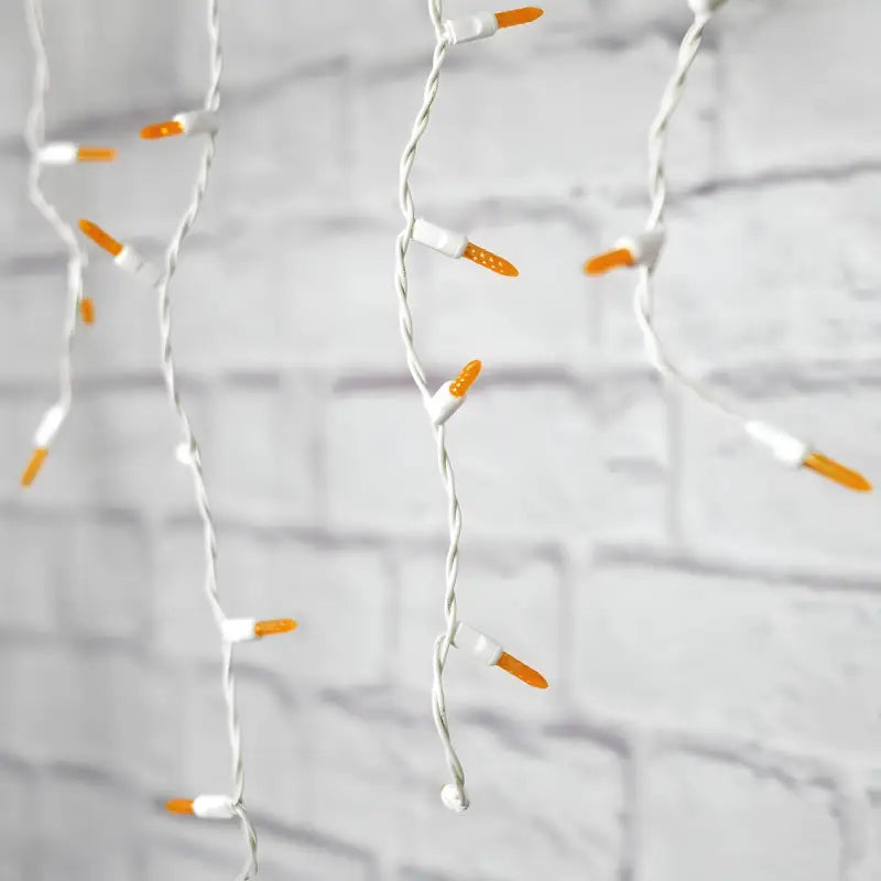 70 M5 Orange DreamSpark Slow Fade LED Icicle Lights - Christmas Lights