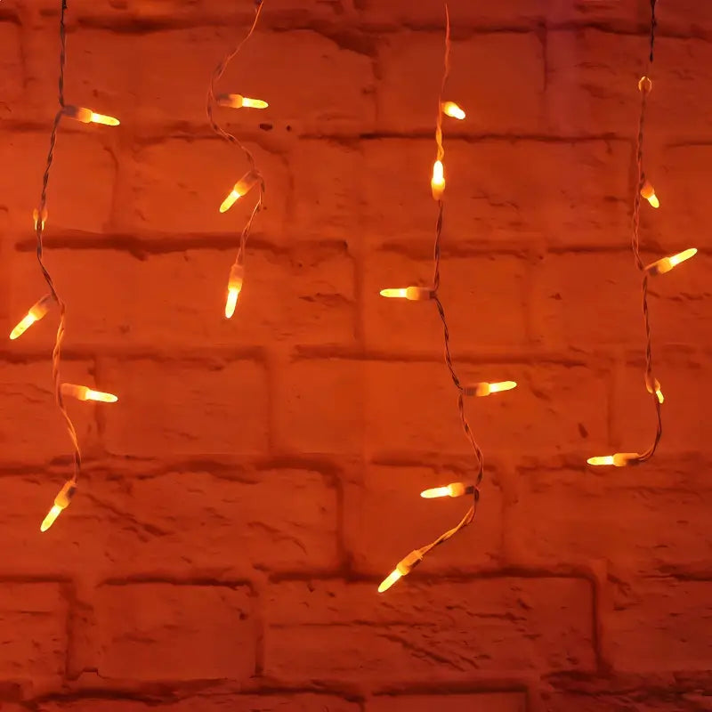70 M5 Orange DreamSpark Slow Fade LED Icicle Lights - Christmas Lights