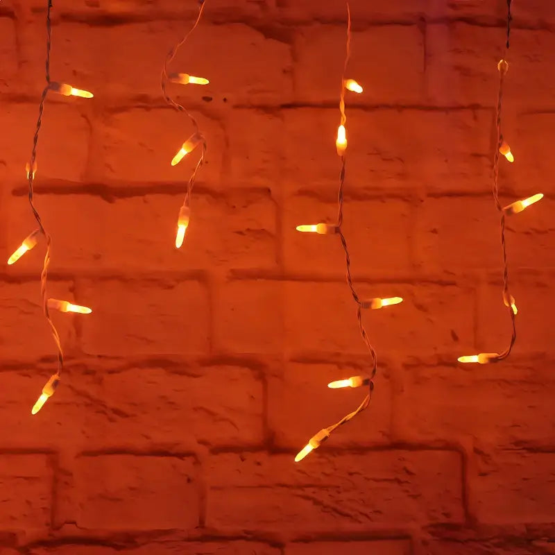 70 M5 Orange LED Icicle Lights Christmas Lights