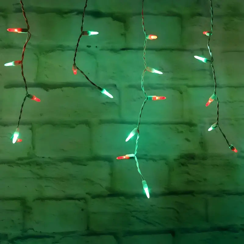 70 M5 Red Green DreamSpark Slow Fade LED Icicle Lights - Christmas Lights