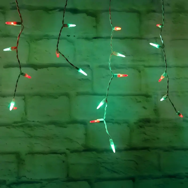 70 M5 Red Green LED Icicle Lights Christmas Lights