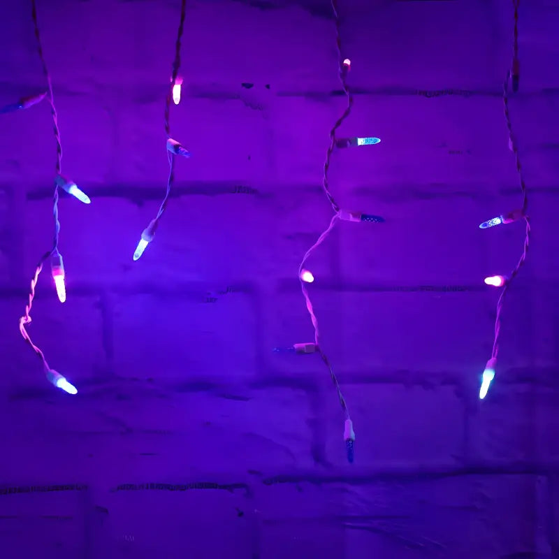 70 M5 Stardust Blue Purple Teal DreamSpark Slow Fade LED Icicle Lights Christmas Lights