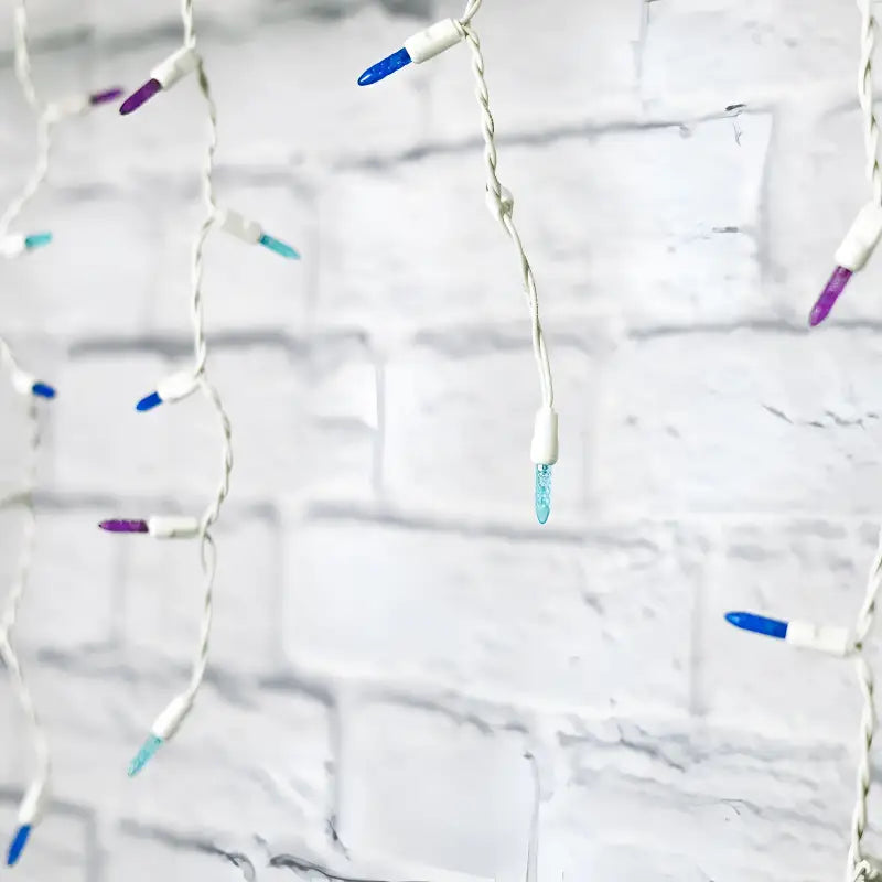 70 M5 Stardust Blue Purple Teal DreamSpark Slow Fade LED Icicle Lights Christmas Lights
