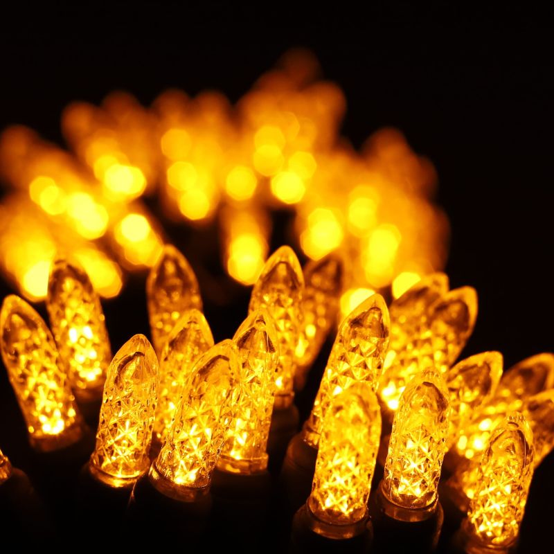 70 guirlandes lumineuses de Noël à LED M5 dorées, espacement de 10 cm