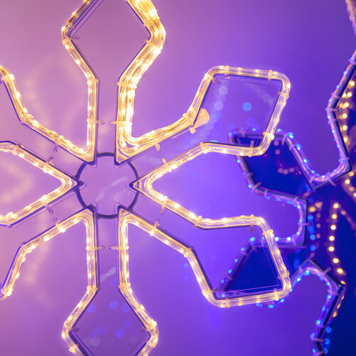 16" Warm White 6 Point Snowflake with Clear Acrylic Center