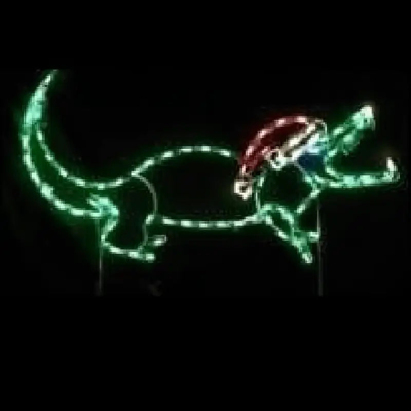 Alligator Gator with Santa Hat Small - Wireframes Displays and Yard Art