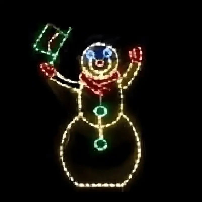 Basic Snowman Animated Large - Wireframes Displays and Yard Art