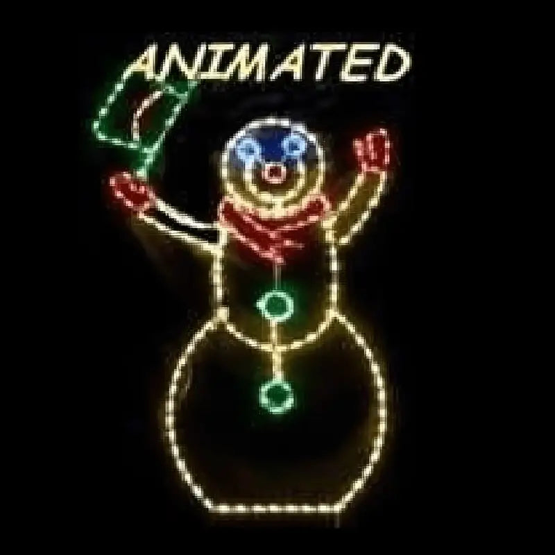 Basic Snowman Animated Large - Wireframes Displays and Yard Art