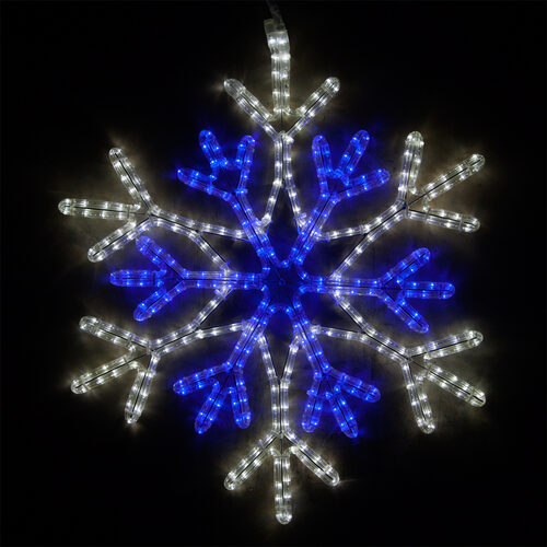 28" LED 36 Point Star Center Snowflake, Blue and Cool White