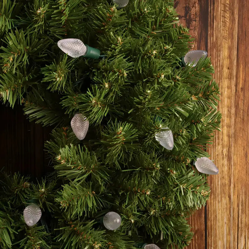 25 C7 Warm White LED Christmas Lights 8’’ Spacing - Christmas Lights