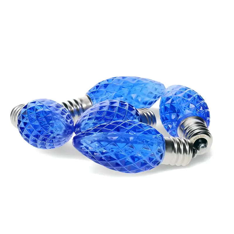 C7 Blue Faceted ProCore LED Christmas Light Bulbs - Christmas Lights