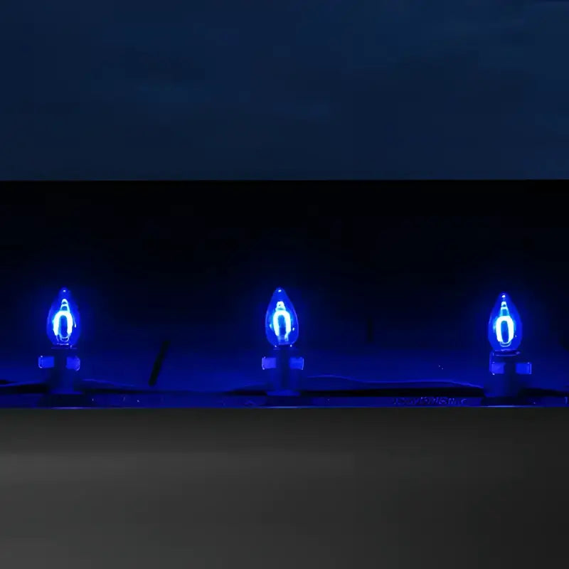 C7 Blue Transparent Shatterproof LED Filament Vintage Christmas Light Bulb Pack of 5 - Christmas Lights