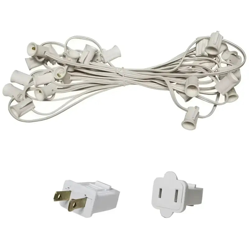 C7 Christmas Light Stringer 25’ 12’’ Spacing White Wire - Christmas Light Installation Accessories