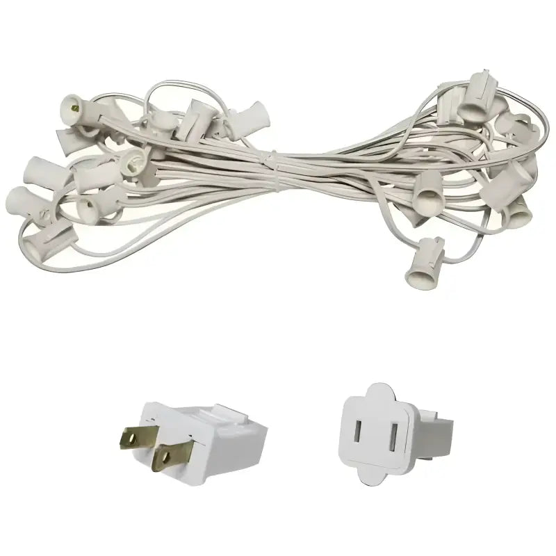 C7 Christmas Light Stringer 25’ 6’’ Spacing White Wire - Christmas Light Installation Accessories