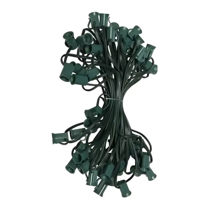 C7 Christmas Light Stringer 50’ 12’’ Spacing Green Wire - Christmas Light Installation Accessories
