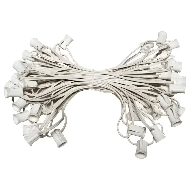 C7 Christmas Light Stringer 50’ 12’’ Spacing White Wire - Christmas Light Installation Accessories