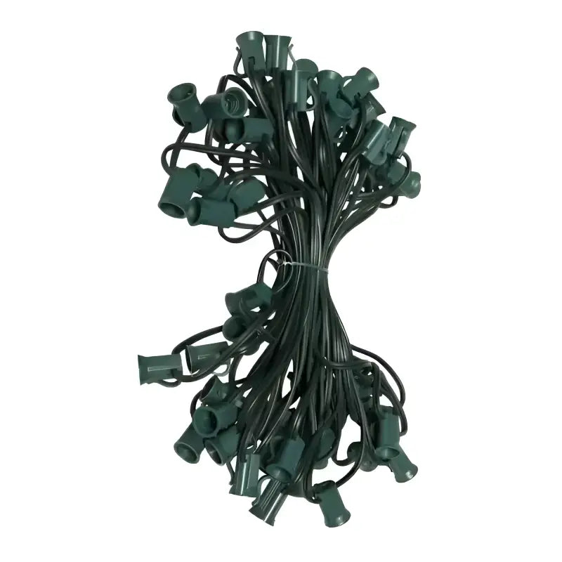 C7 Christmas Light Stringer 50’ 6’’ Spacing Green Wire - Christmas Light Installation Accessories