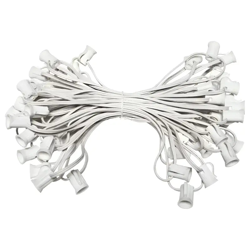 C7 Christmas Light Stringer 50’ 6’’ Spacing White Wire - Christmas Light Installation Accessories
