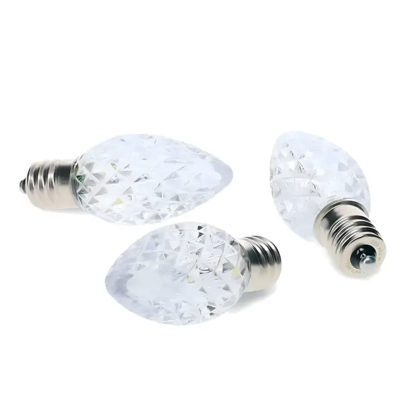 C7 Cool White Faceted ProCore LED Christmas Light Bulbs - Christmas Lights