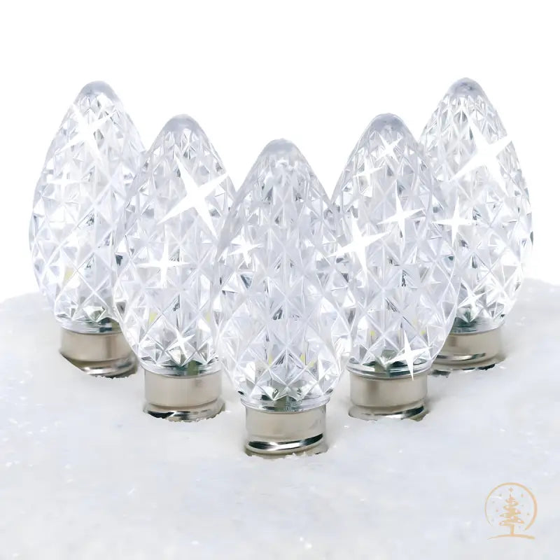 C7 Cool White Twinkle ProCore LED Christmas Light Bulbs - Christmas Lights