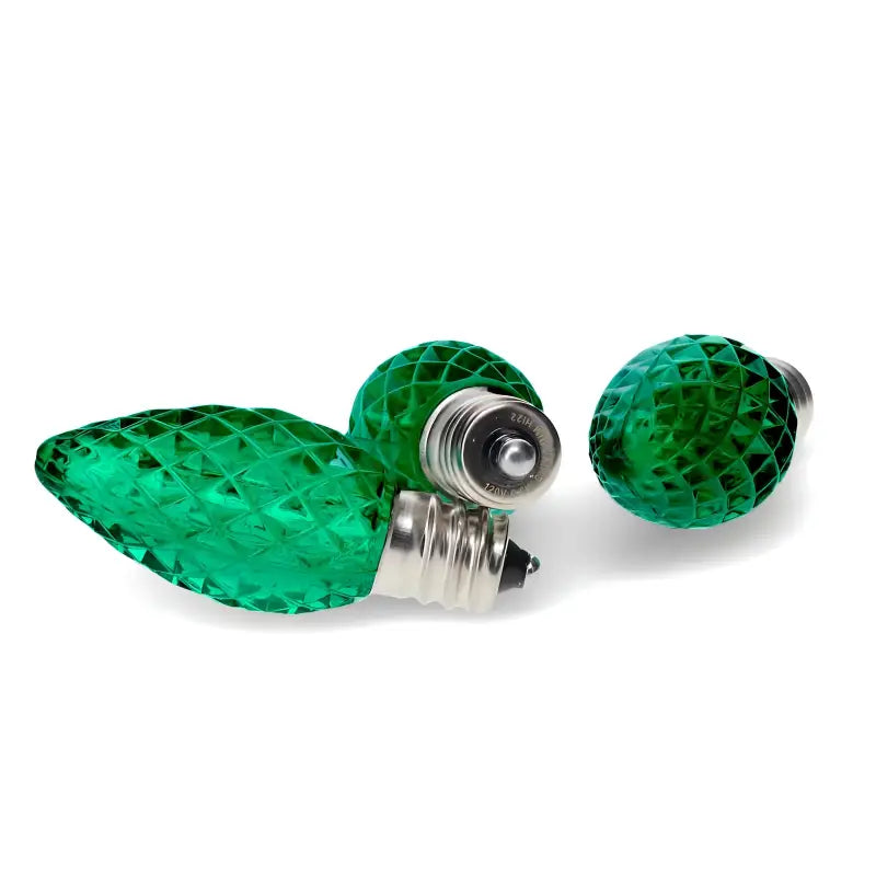 C7 Green Faceted ProCore LED Christmas Light Bulbs - Christmas Lights