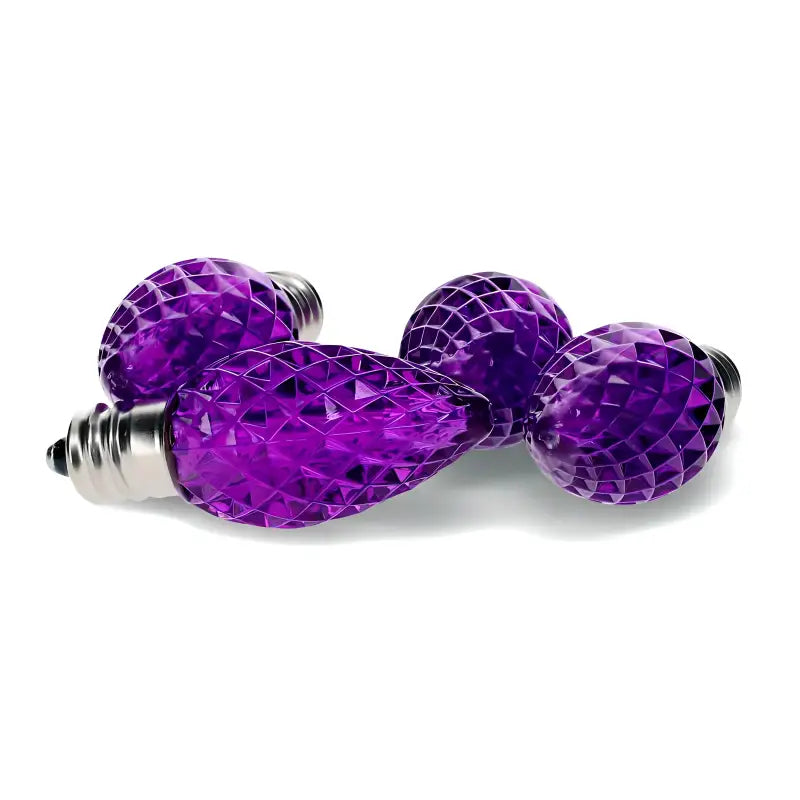 C7 Purple Faceted ProCore LED Christmas Light Bulbs - Christmas Lights