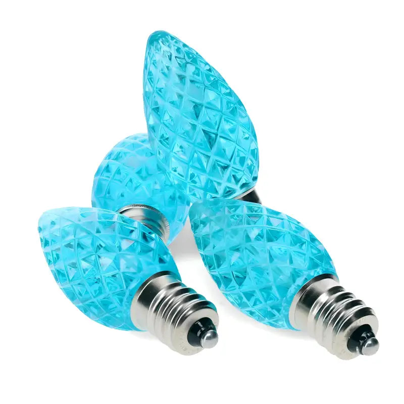 C7 Teal Faceted ProCore LED Christmas Light Bulbs - Christmas Lights