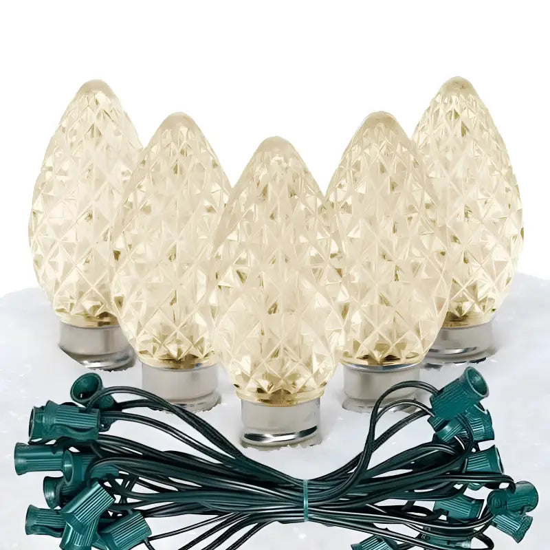 C7 Warm White ProCore LED Christmas Light Bulb String Light Set 25 Lights 25’ Christmas Lights
