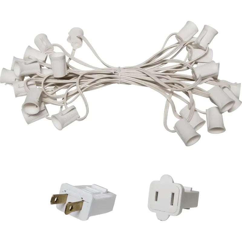 C9 Christmas Light Stringer 25’ 6’’ Spacing White Wire Christmas Light Installation Accessories