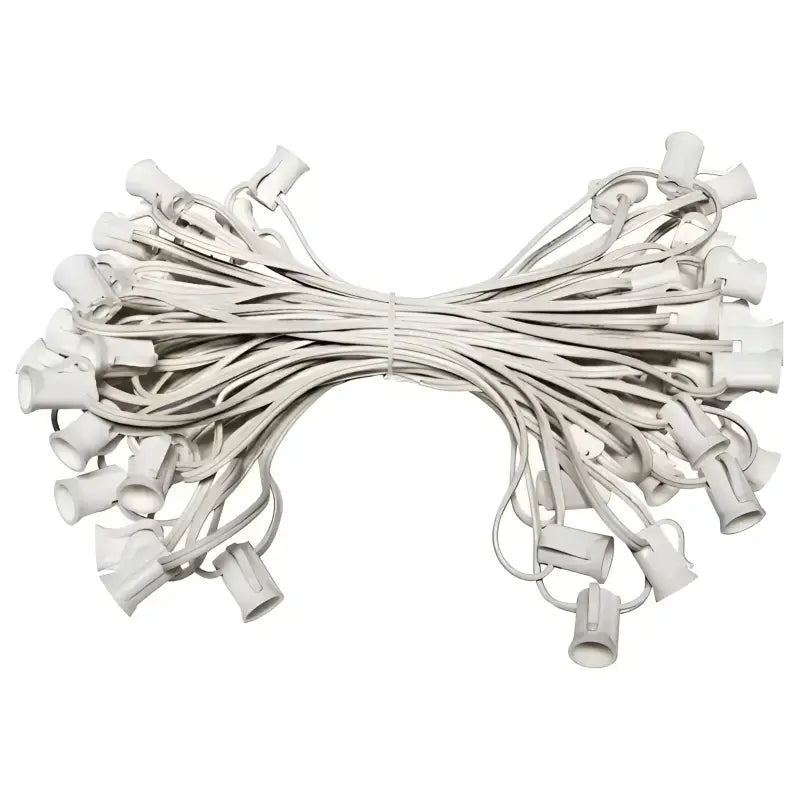C9 Christmas Light Stringer 50’ 6’’ Spacing White Wire - Christmas Light Installation Accessories