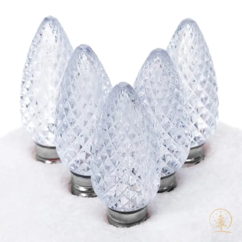 C9 Cool White ProCore LED Christmas Light Bulbs Faceted Pack of 25 - Christmas Lights