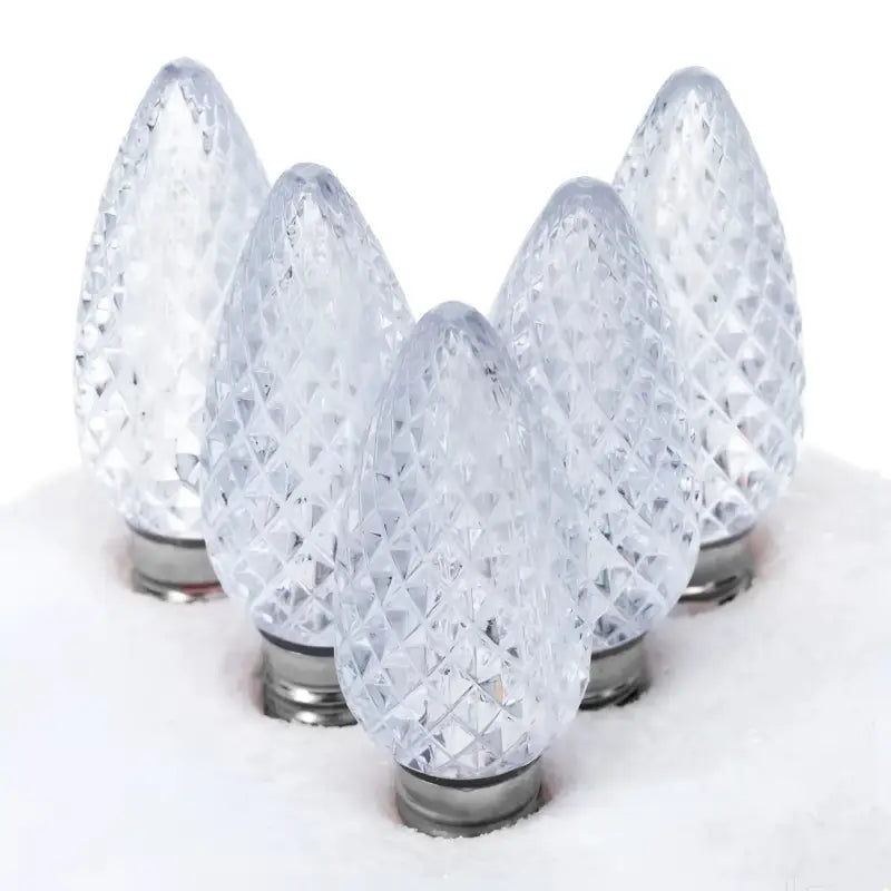 C9 Cool White Faceted ProCore LED Christmas Light Bulbs - Christmas Lights
