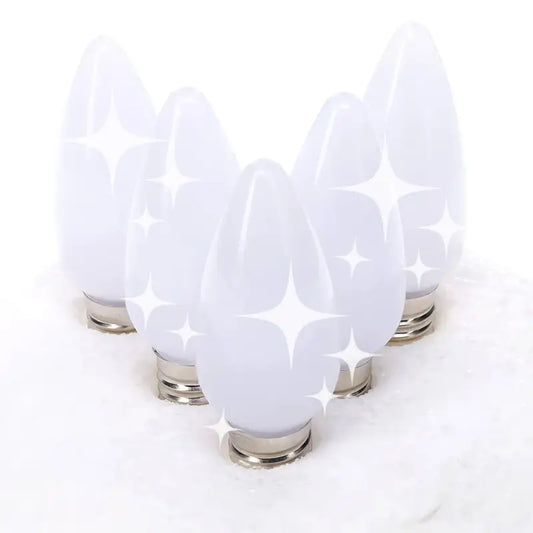 C9 Cool White Twinkle Smooth ProCore LED Christmas Light Bulbs - Christmas Lights