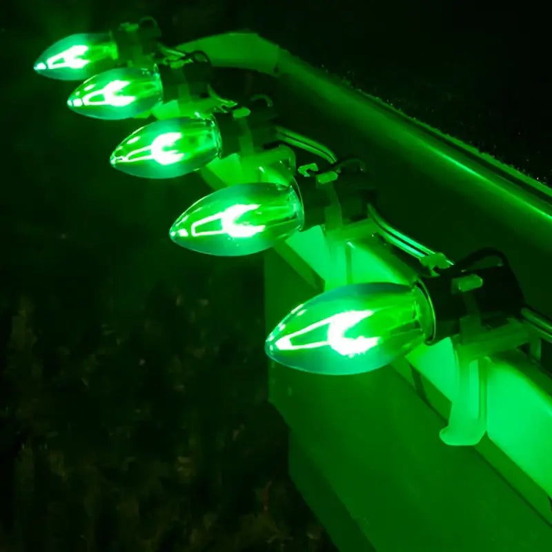 C9 Green Transparent Shatterproof LED Filament Vintage Christmas Light Bulb Pack of 5 - Christmas Lights